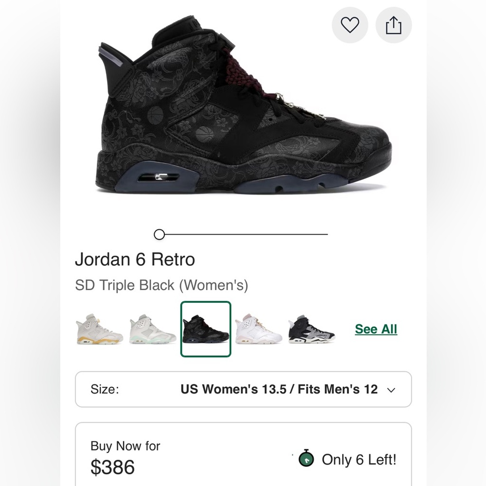 Jordan 6 Retro Triple Black - Picture 2 of 6